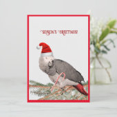 アフリカン・グレー・インコのフラットホリデーカード シーズンカード (スタンド正面)