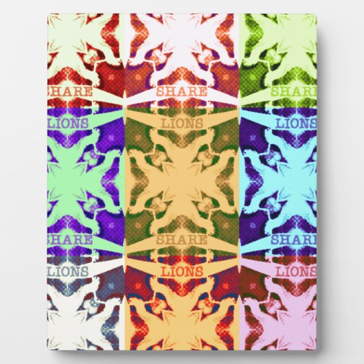 アフリカン チェッカーポップアート カラフル パターン フォトプラーク (正面)