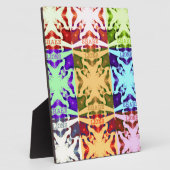 アフリカン チェッカーポップアート カラフル パターン フォトプラーク (側面)