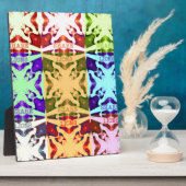 アフリカン チェッカーポップアート カラフル パターン フォトプラーク (側面)