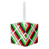 アフリカン・ディアスポラまたはアメリカ国旗タイルパーソナル キューブオーナメント (裏面アングル)