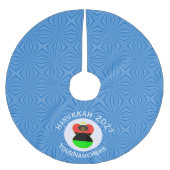 アフリカン・ディアスポラ エンジェル ハヌカ 祭旗 カスタマイズ ブラッシュドポリエステルツリースカート (正面)