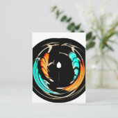 アフリカン トрадиショナル パターン アート プリント ポストカード (スタンド正面)