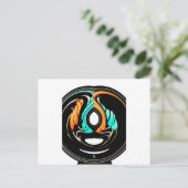 アフリカン トрадиショナル パターン アート プリント ポストカード (スタンド正面)