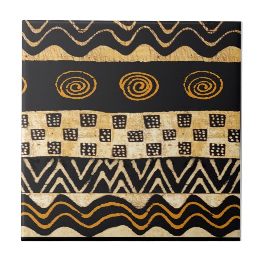 アフリカン トライバル シャーマン デザイン タイル (正面)