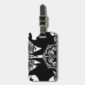 アフリカン ブラックアンドホワイト アートプリント ラゲッジタグ (正面縦)