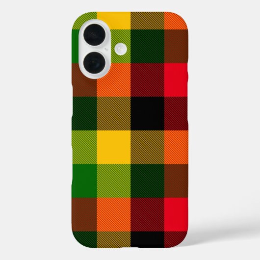 アフリカン・ラスタ・レゲエ・カラーのチェック柄デザイン Case-Mate iPhoneケース (裏面)