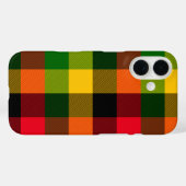 アフリカン・ラスタ・レゲエ・カラーのチェック柄デザイン Case-Mate iPhoneケース (裏面 (横))