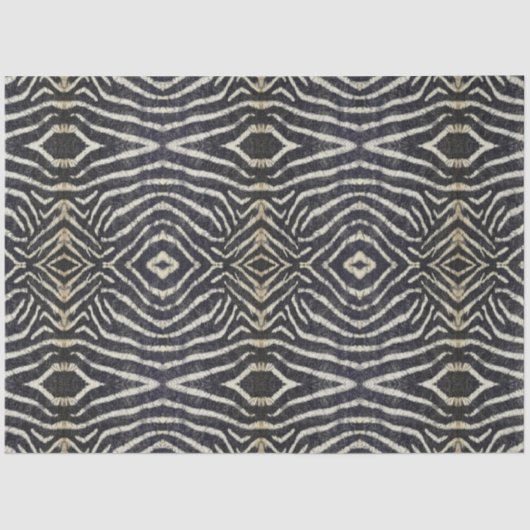 アフリカヴィンテージゼブラストライプパターン分離アート 薄葉紙 (正面)