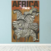 アフリカヴィンテージ旅行ポスターゼブラサファリ キャンバスプリント (インサイチュ (ウッドフロア))