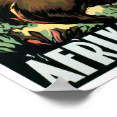 アフリカヴィンテージ旅行ポスター復元 ポスター (角)