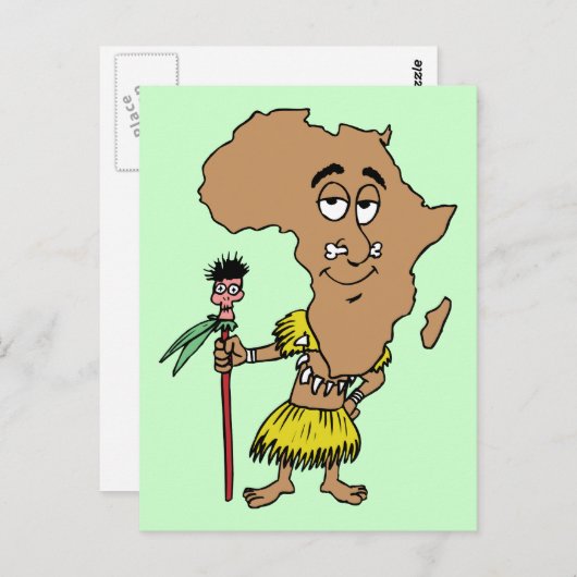 アフリカヴィンテージ旅行記念キャラチャーアート ポストカード (正面/裏面)