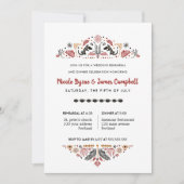 アフリカーナ | 現代アンコラ ケンテ リハーサル ディナー 招待状 (正面)