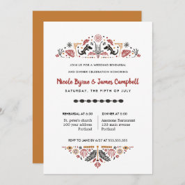 アフリカーナ | 現代アンコラ ケンテ リハーサル ディナー 招待状