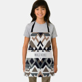 アフリカ三角形の幾何学的な茶色のグレーパターン エプロン (インサイチュ)