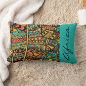 アフリカ人のアフリカパターンプリントのタイポグラフィ ランバークッション (ブランケット)