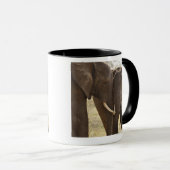 アフリカ人のブッシュ2頭の象(Loxodonta Africana) マグカップ (正面右)