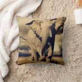 アフリカ人の雄象の枕 クッション (ブランケット)