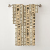 アフリカ人のAdinkraの記号ストライプのなタオルセット バスタオルセット (インサイチュ)