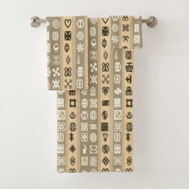 アフリカ人のAdinkraの記号ストライプのなタオルセット バスタオルセット