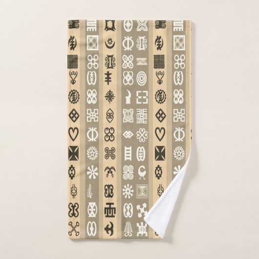 アフリカ人のAdinkraの記号ストライプのなタオルセット バスタオルセット (ハンドタオル)