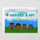 アフリカ人のAmercian家族を持つ家族日の招待状 招待状 (正面/裏面)