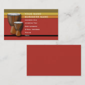 アフリカ人のDjembeのドラム-音楽業界カード 名刺 (正面/裏面)