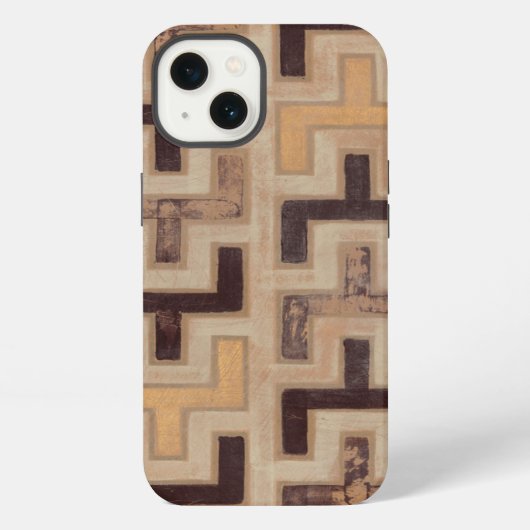 アフリカ人のMudcloth装飾的なパターン iPhoneケース (裏面)