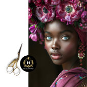 アフリカ人エレガント女性ブルゴーニュフローラデコパージュ 薄葉紙