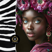 アフリカ人エレガント女性ブルゴーニュフローラデコパージュ 薄葉紙