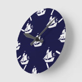 アフリカ人ポシュ航海の船 ラウンド壁時計 (傾斜)