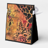 アフリカ人女性とキリンのギフトボックス フェイバーボックス (裏面サイド)
