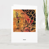 アフリカ人女性とキリン誕生日カード カード (裏面)