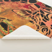 アフリカ人女性とキリン・シェルパ毛布 シェルパブランケット (3/4)