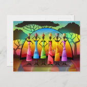 アフリカ人女性と船舶はがき ポストカード (正面/裏面)