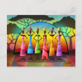 アフリカ人女性と船舶はがき ポストカード (正面)