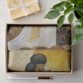 アフリカ人女性のホワイトデコページティッシュペーパー 薄葉紙 (ギフト)