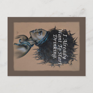 アフリカ人女性もう飲み始めたい ポストカード