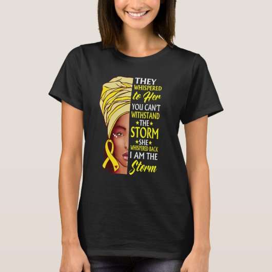 アフリカ人女性アフロ私は嵐スピナBifida Awa Tシャツ (正面)