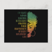 アフリカ人女性ガールズギフトメラニンプライドブラックヒスト インビテーションポストカード (正面)