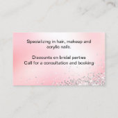 アフリカ人女性シルエットピンク 名刺 (裏面)