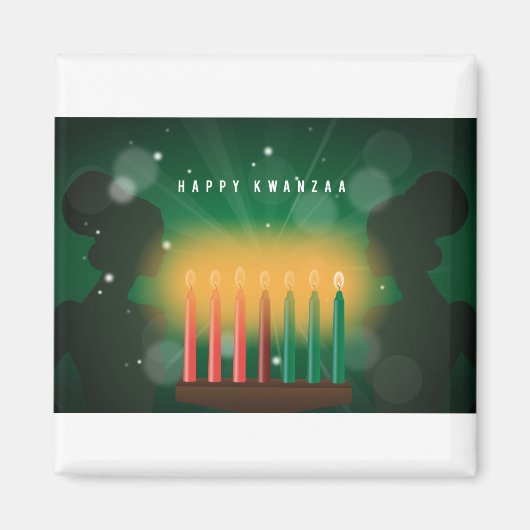アフリカ人女性ハッピーkwanzaa マグネット (正面)