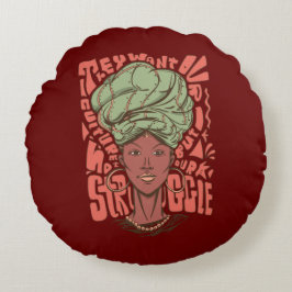 アフリカ人女性ブラック歴史月間 ラウンドクッション