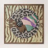 アフリカ人女性ボホのアートワークjigsawパズル ジグソーパズル (横)