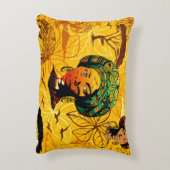 アフリカ人女性ポートレートと夕日 アクセントクッション (裏面(縦))