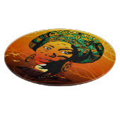 アフリカ人女性ポートレートと夕日 カッティングボード (角)