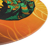 アフリカ人女性ポートレートと夕日 カッティングボード (角)