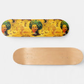 アフリカ人女性ポートレートと夕日 スケートボード (横)