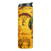 アフリカ人女性ポートレートと夕日 タンブラー (回転左)