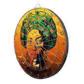 アフリカ人女性ポートレートと夕日 ダーツボード (正面右)